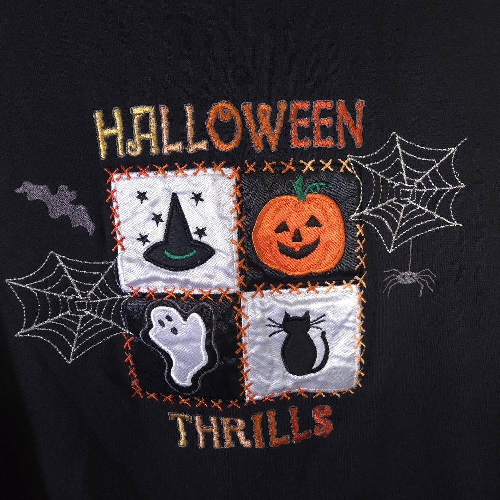 Basic Editions Black Halloween Thrills Sweater - Picture 3 of 5